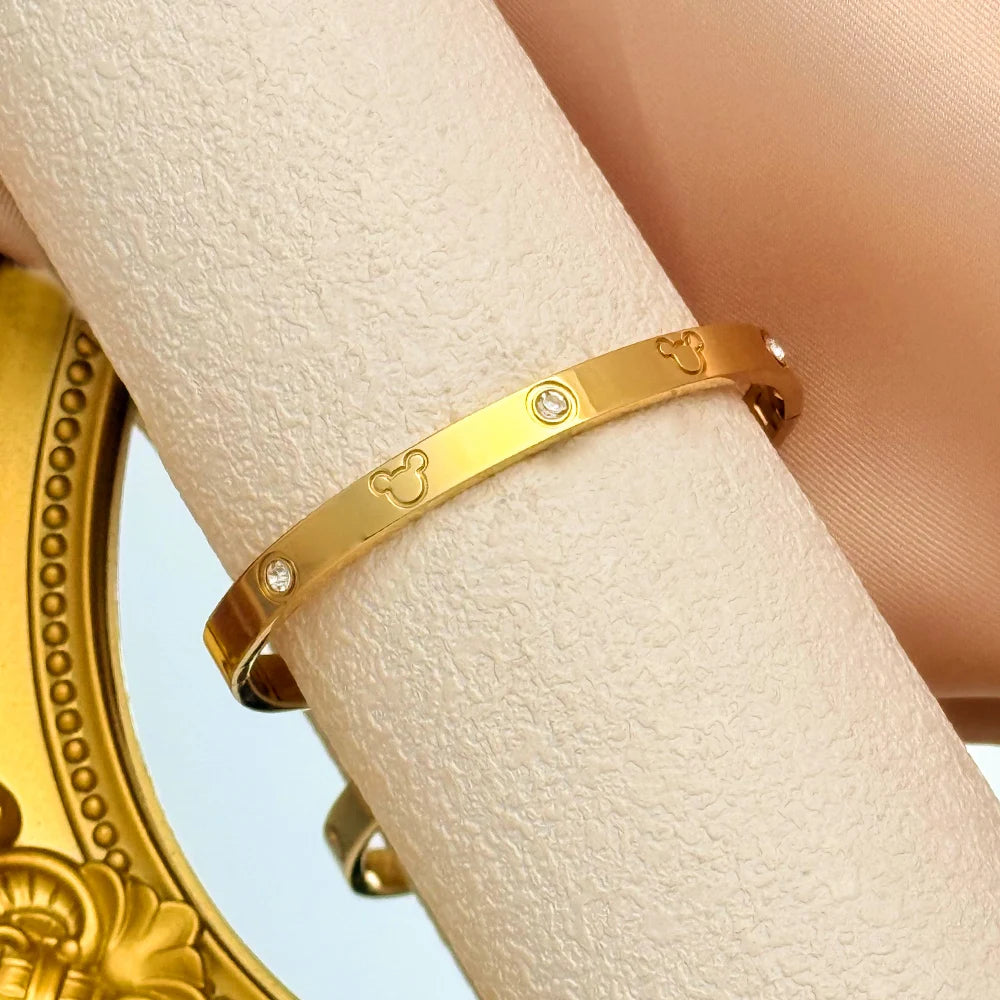 18K Gold Stainless Steel Bracelet - Women's Fashion