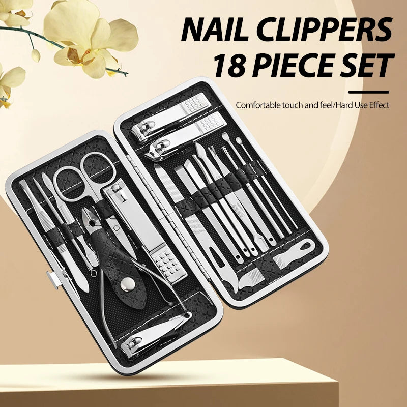 18-Piece Nail Clipper Set - Professional Manicure Kit