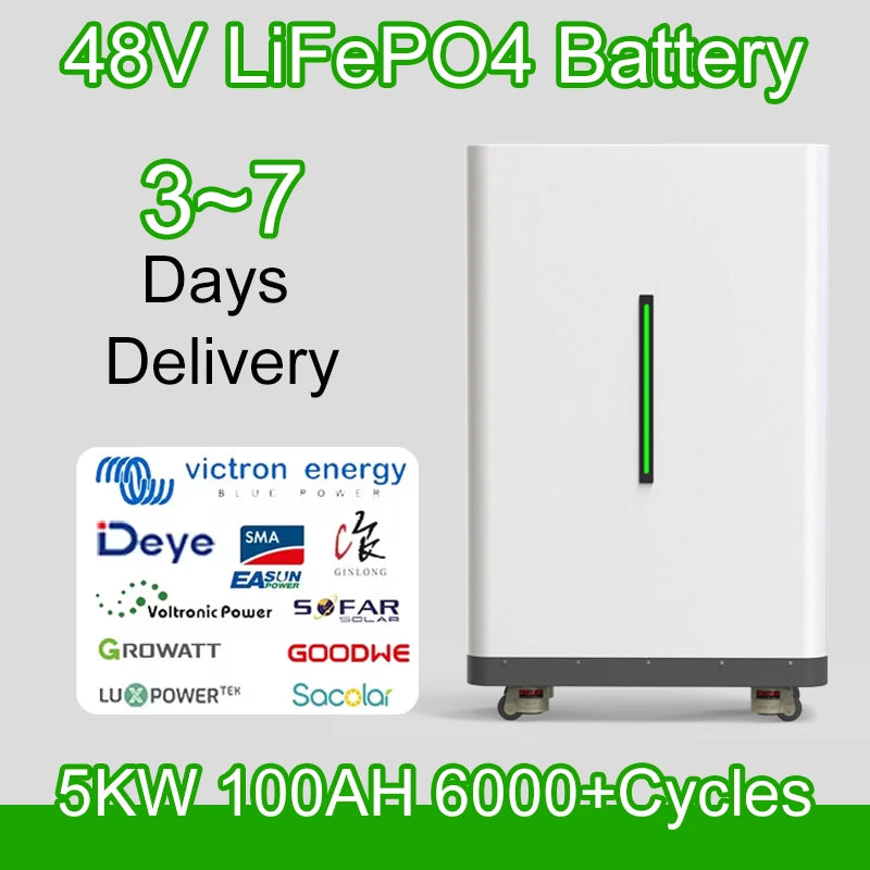 48V 100AH LiFePO4 Battery Pack - Portable Wheeled