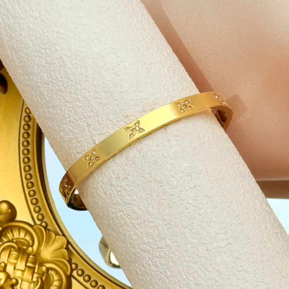 18K Gold Stainless Steel Bracelet - Women's Fashion