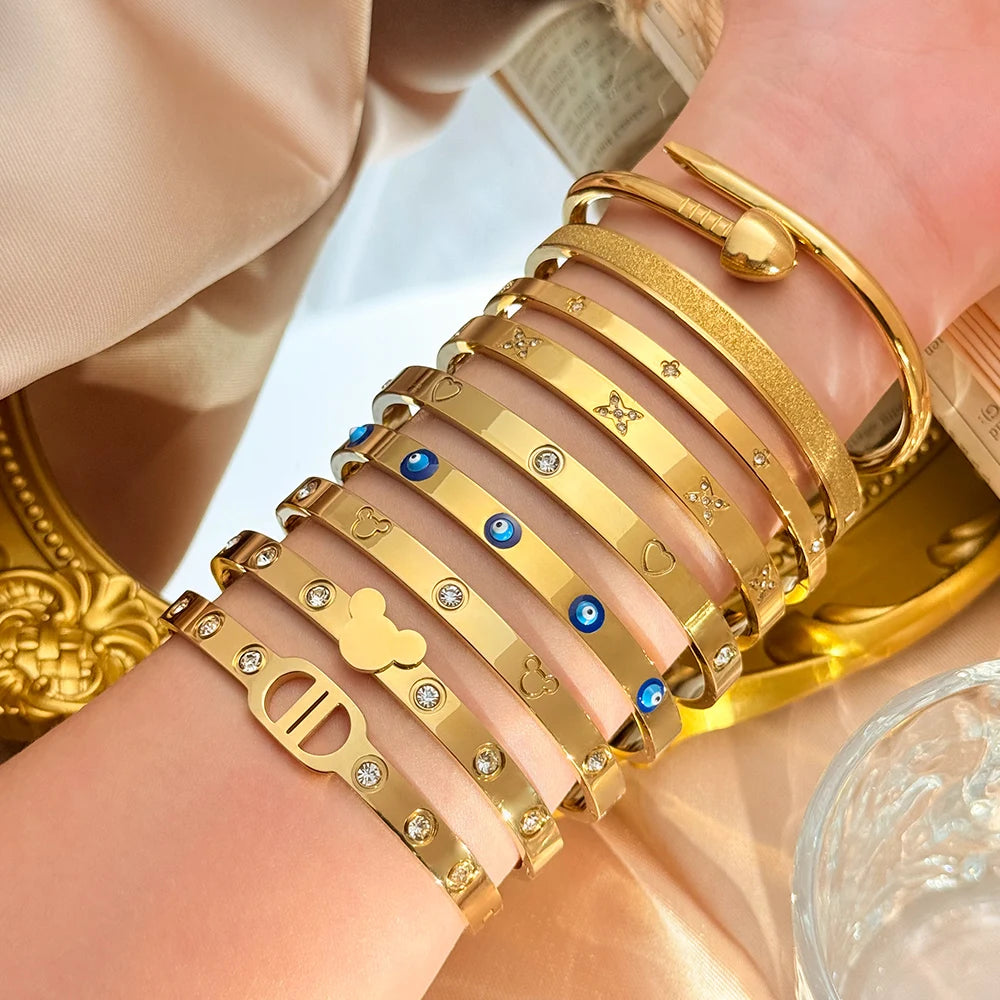 18K Gold Stainless Steel Bracelet - Women's Fashion