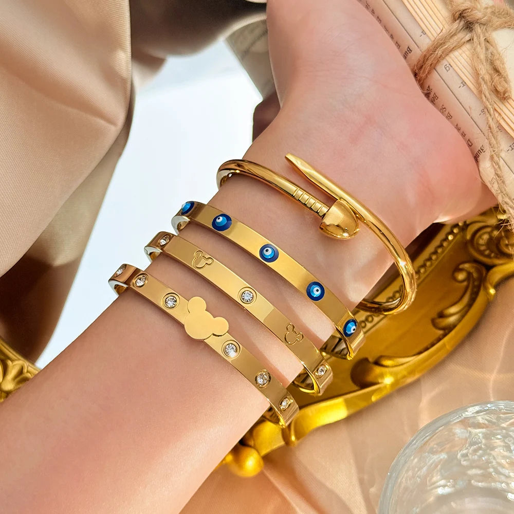 18K Gold Stainless Steel Bracelet - Women's Fashion