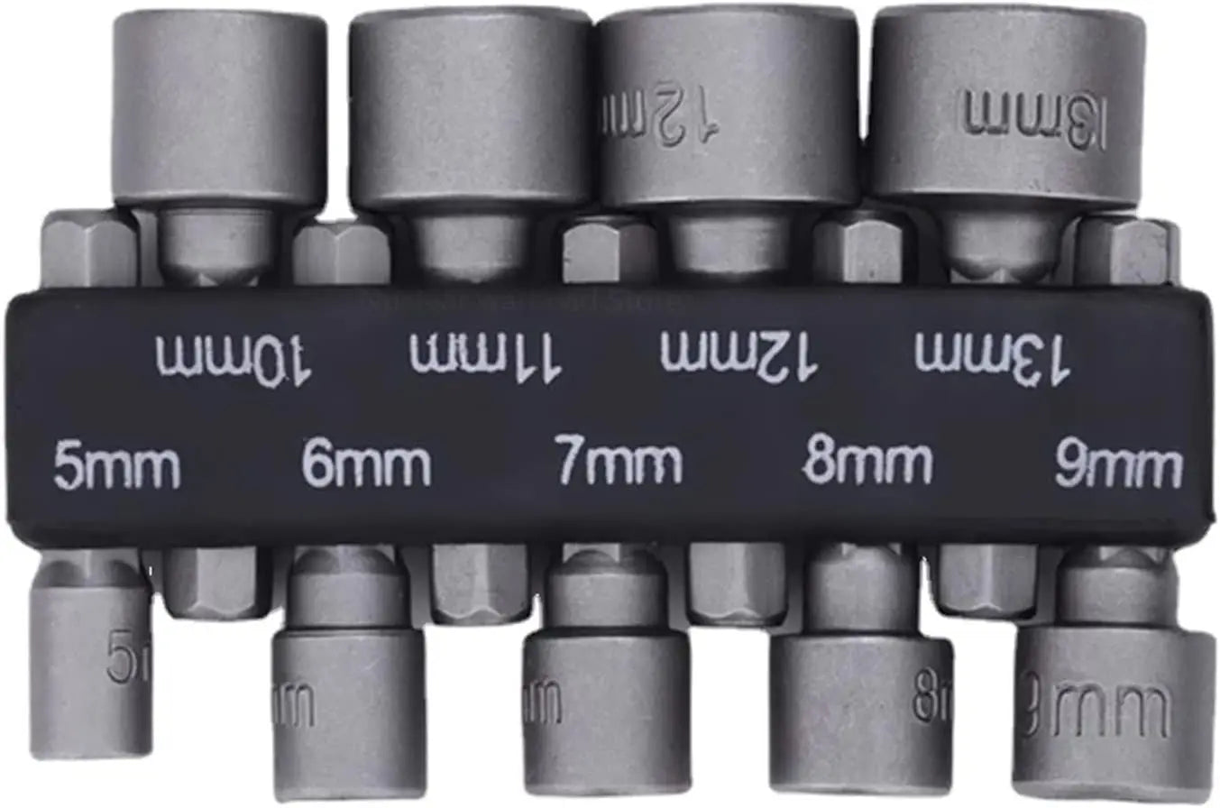 9-Piece Hex Socket Set - 5mm-13mm Nut Driver
