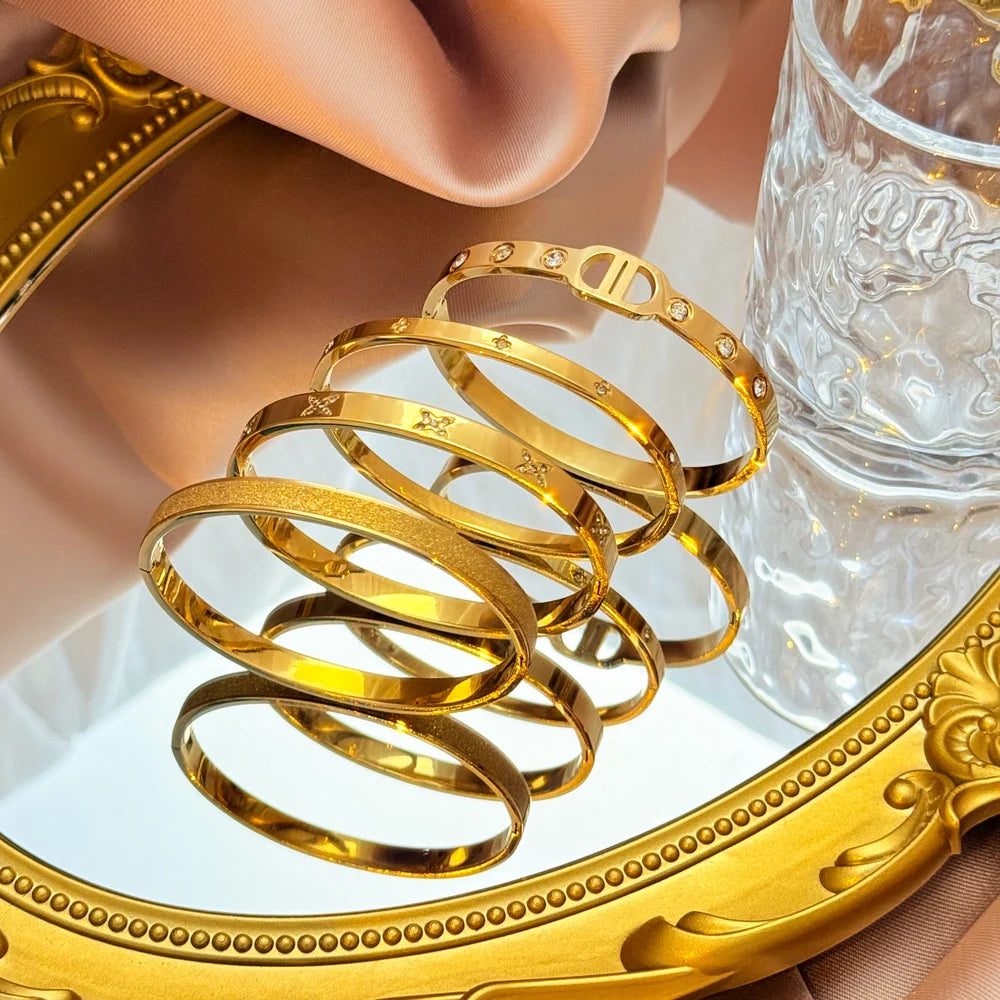 18K Gold Stainless Steel Bracelet - Women's Fashion