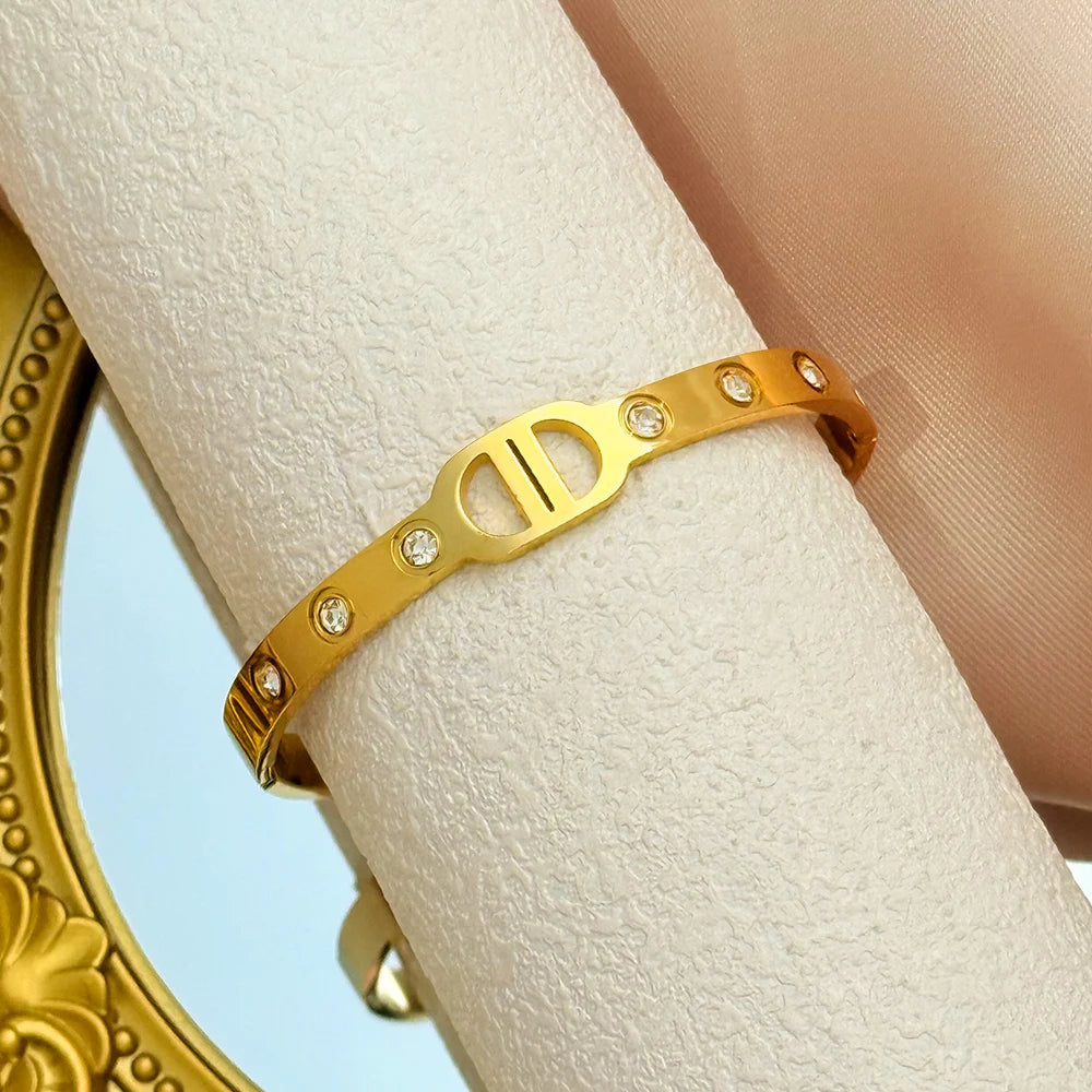 18K Gold Stainless Steel Bracelet - Women's Fashion